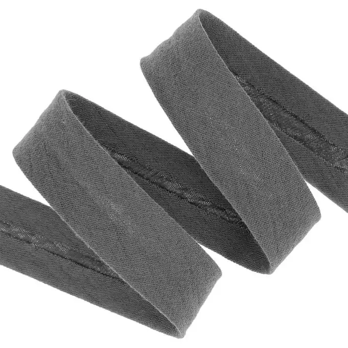 Nastro doppia garza cotone grigio 20 mm