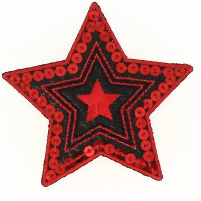 Applicazione termoadesiva stella paillettes rosse