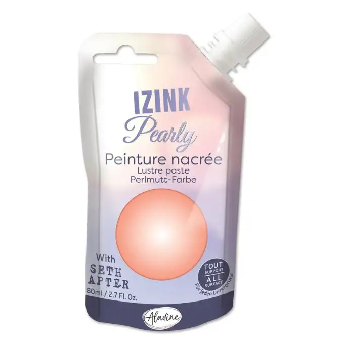 Vernice tessile 3D perlata Izink beige pesca 80 ml