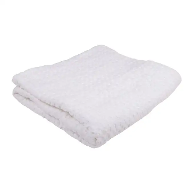 Asciugamano da doccia in tessuto nido d'ape bianco 70x140cm