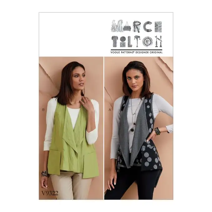 gilet donna senza maniche patron vogue 9322y da 32 a 42