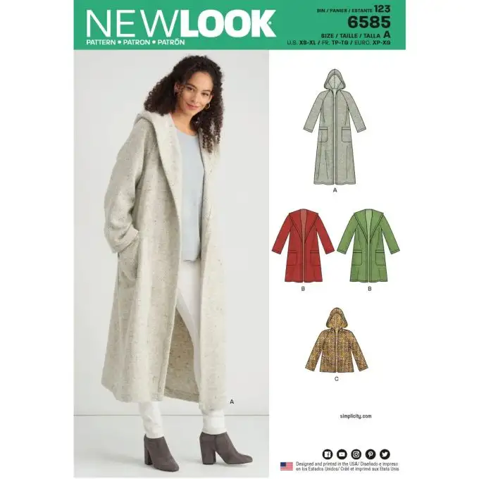 patron nuovo look 6585 cappotto con cappuccio