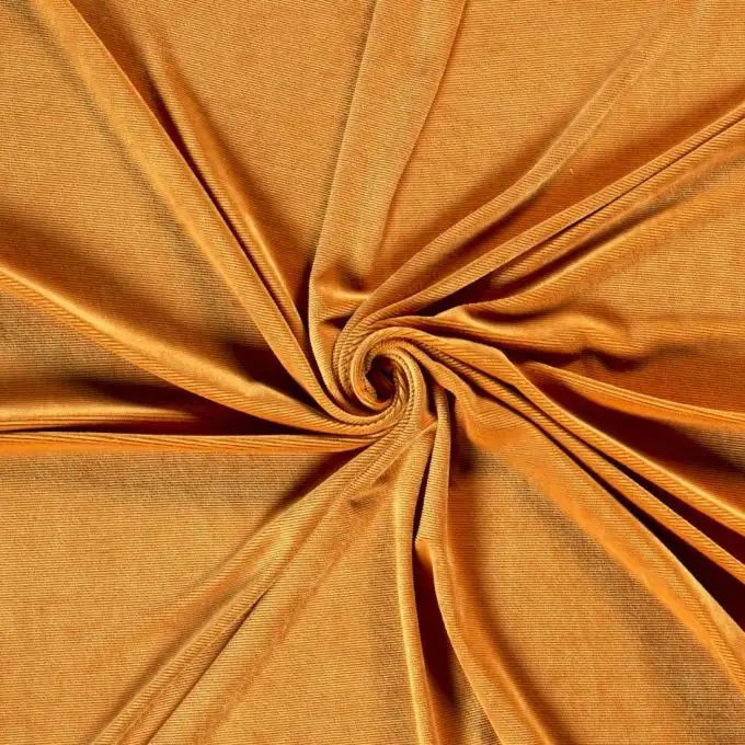 Velluto millerighe elasticizzato giallo curry