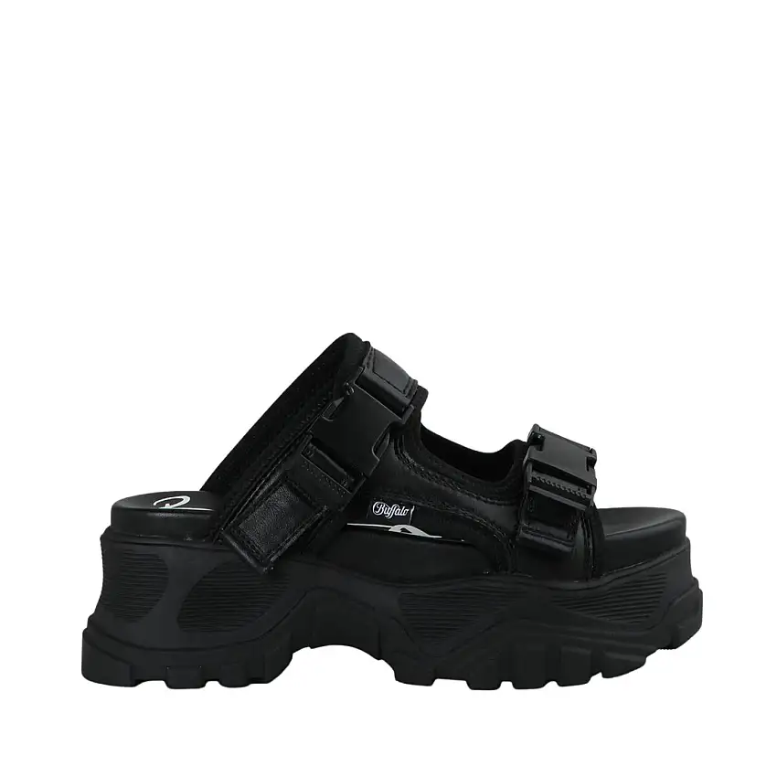 Mule con tacco donna Buffalo matrics os 2 black imi leather