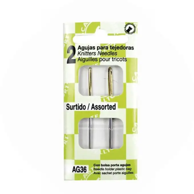 2 aghi lana non appuntiti metallo