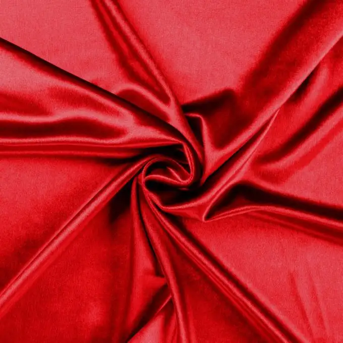 Velluto maglia poliestere unito rosso