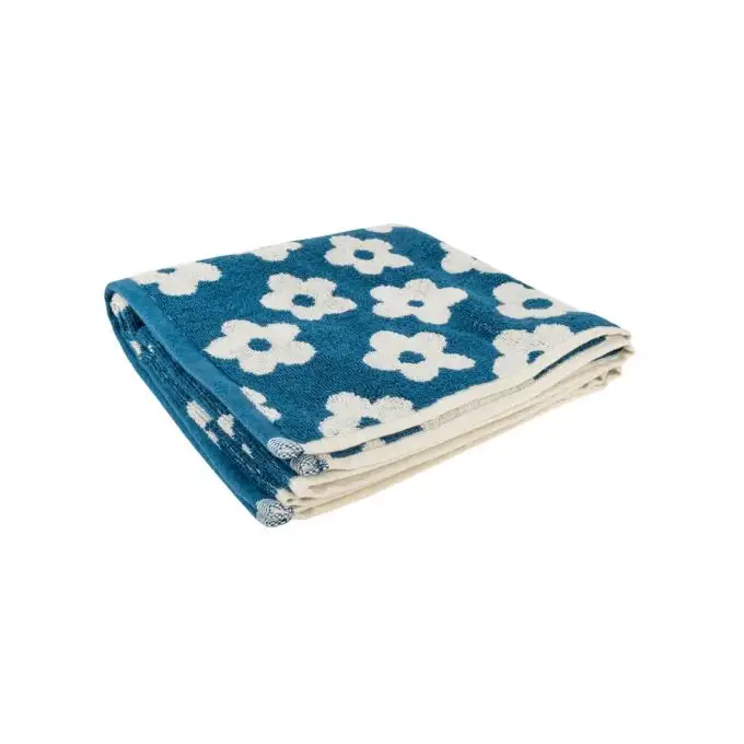Asciugamano Flower blu 50x100cm