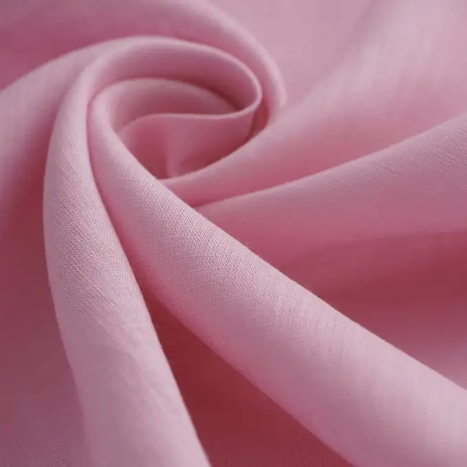 Tessuto lino tinta unita rosa nettare - origine Francia