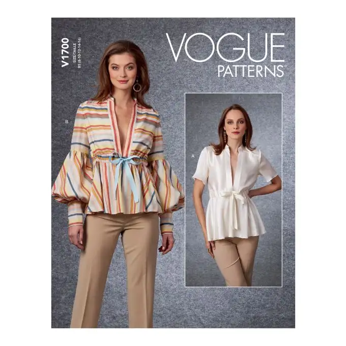 blusa patron vogue 1700f5 ampia dalla taglia 44 alla 52