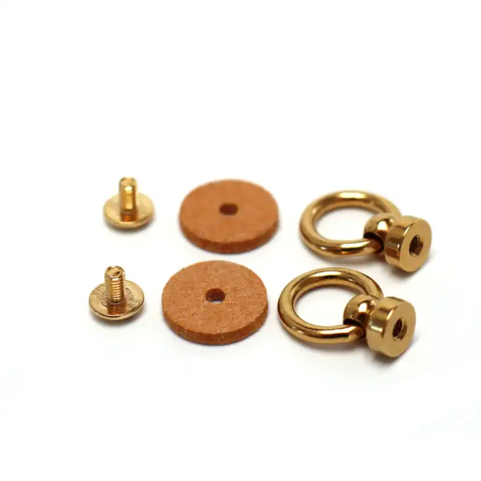 2 anelli a vite dorati + 2 rinforzi - Miyako