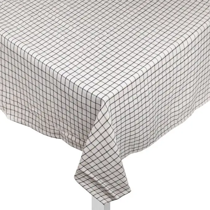 Tovaglia rettangolare bianca a quadri 150x250cm