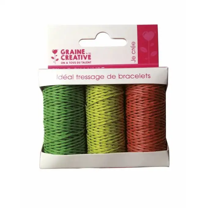 3 bobine filo canapa colore foresta