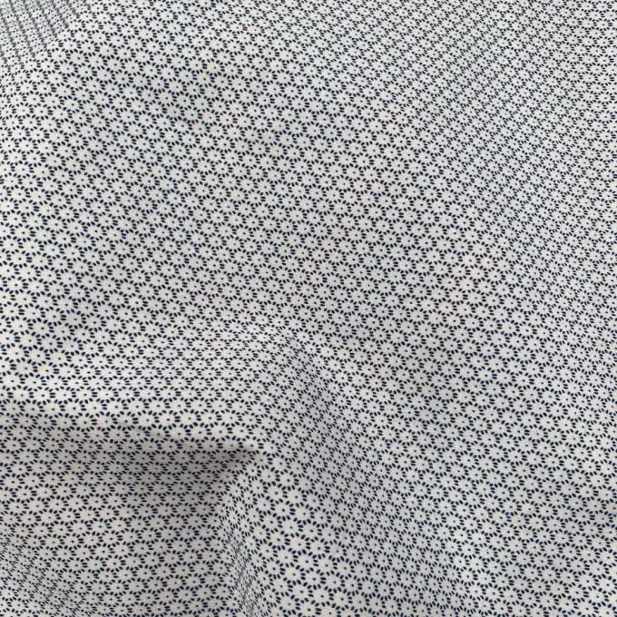 Camicia in percale di cotone bianca con stampa digitale grafica sole marino