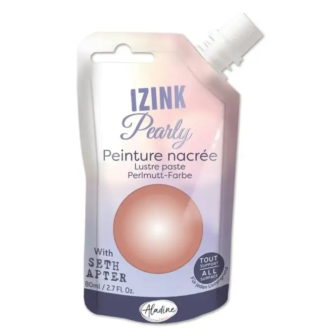 Vernice tessile 3D perlata Izink pearly rame rosa 80 ml