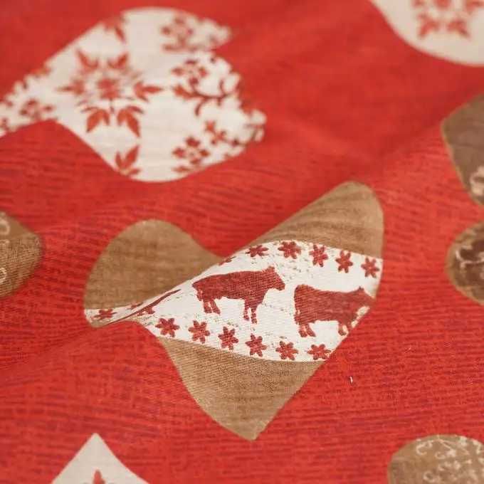 Tessuto tela cerata Pralognan chalet rosso