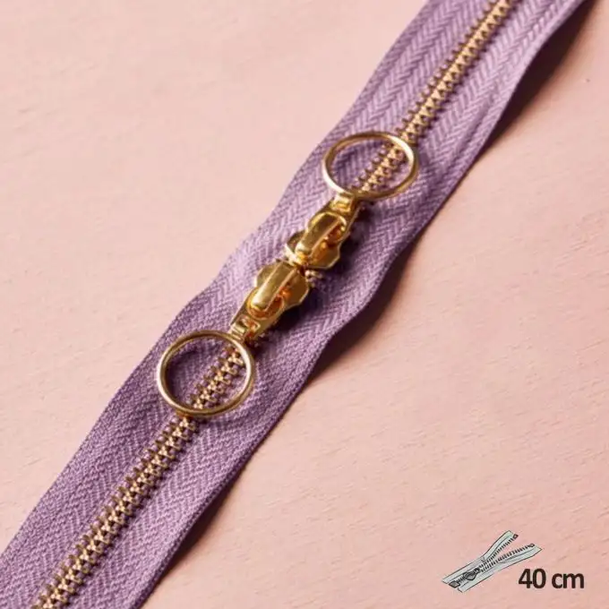 Zip doppio cursore oro 40 cm divine parma - Atelier Brunette