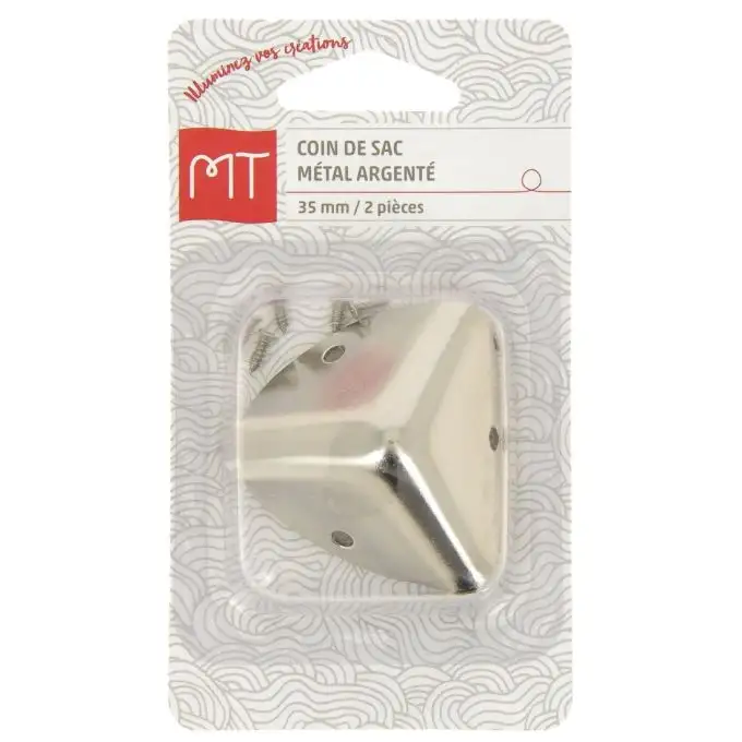 Angolo di sacco 35 mm argento 2 pezzi