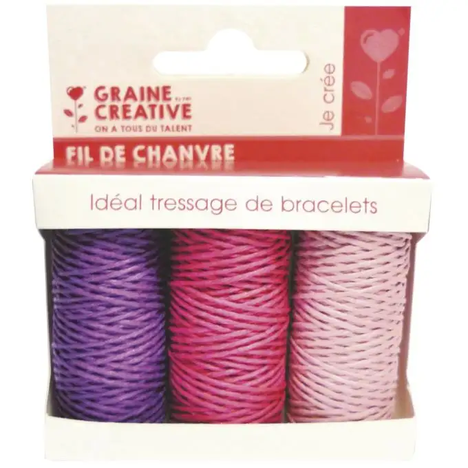 3 bobine filo canapa colore amore