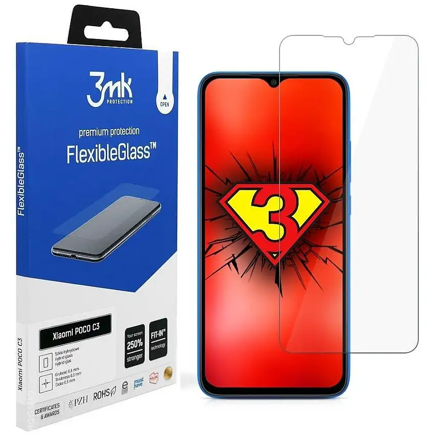Vetro ibrido 3MK Xiaomi POCO C3 - FlexibeGlass™