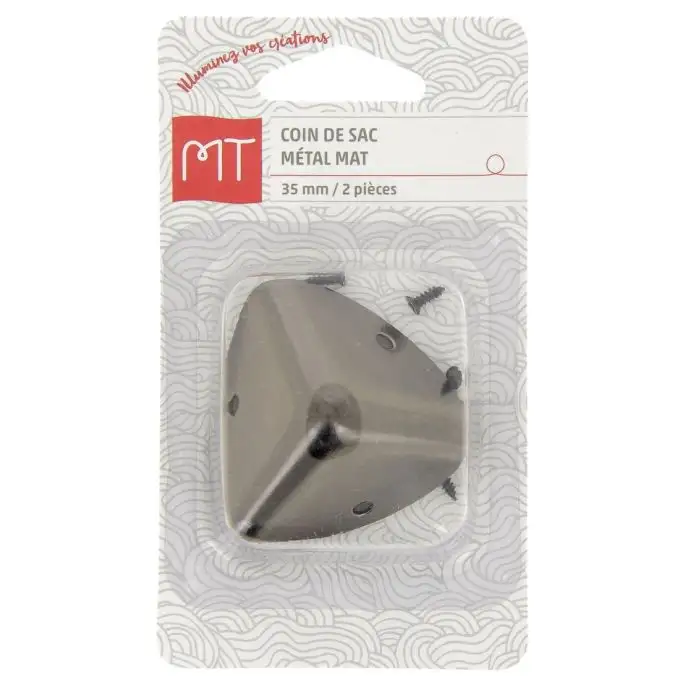 Angolo di sacco 35 mm nichel opaco 2 pezzi