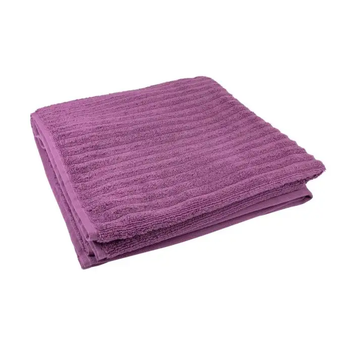 Asciugamano da doccia viola a coste 140x70cm
