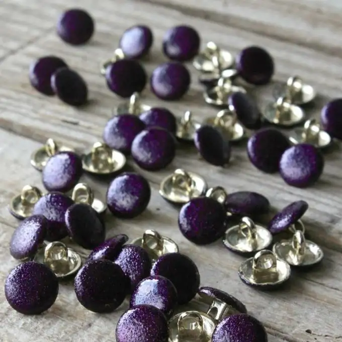 Lotto di 5 bottoni lucidi viola 10 mm