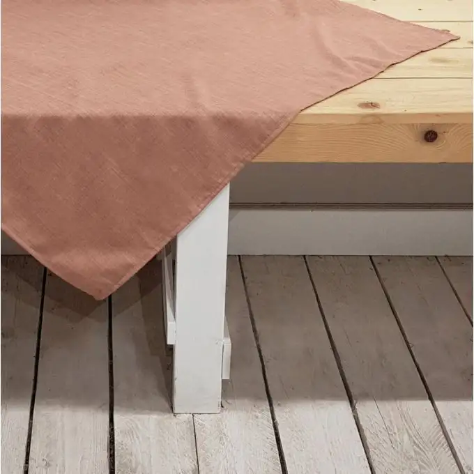 Tovaglia antimacchia linoso rosa blush 135x135cm