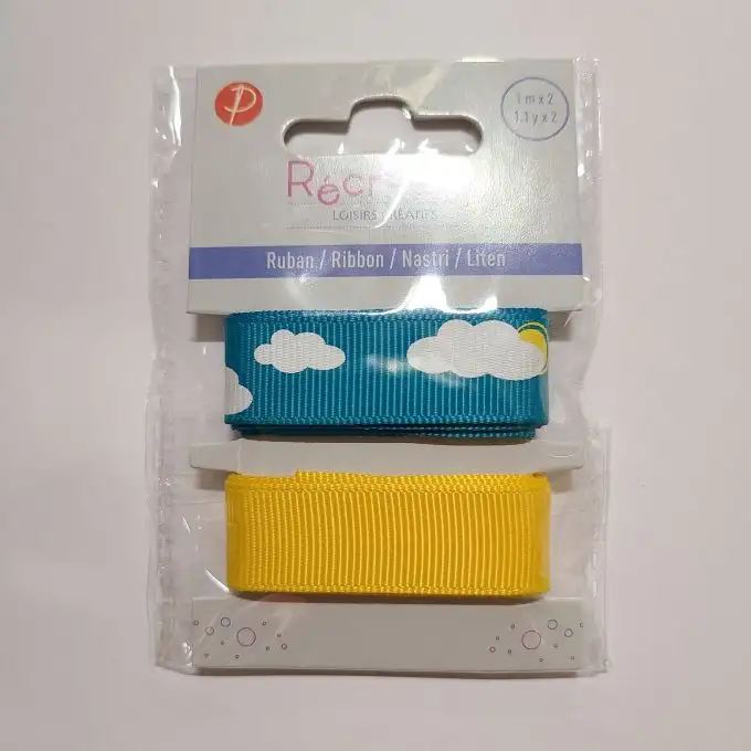 Confezione da 2 nastri decorativi giallo e blu 3 m x 16 mm