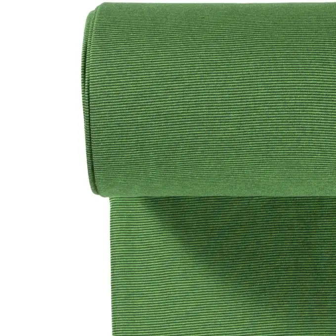 Bordo tubolare cotone mini righe verde prato
