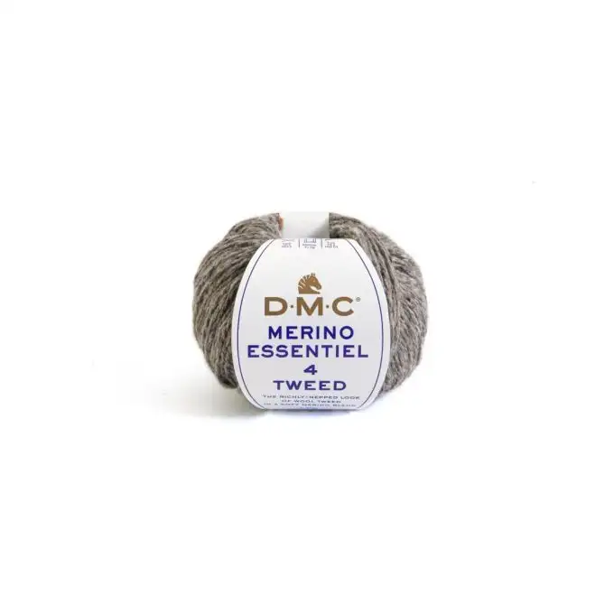 Gomitolo di lana Merino Tweed grigio chiaro DMC
