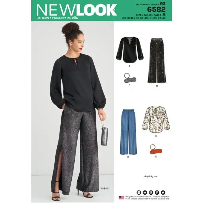 Modello New Look 6582 completo pantaloni tunica
