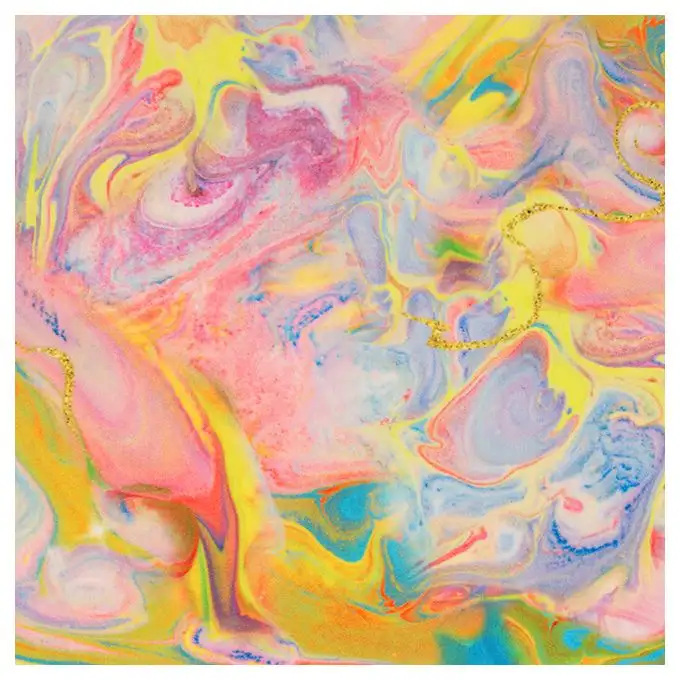 Velluto stampato effetto marmo multicolore fluo