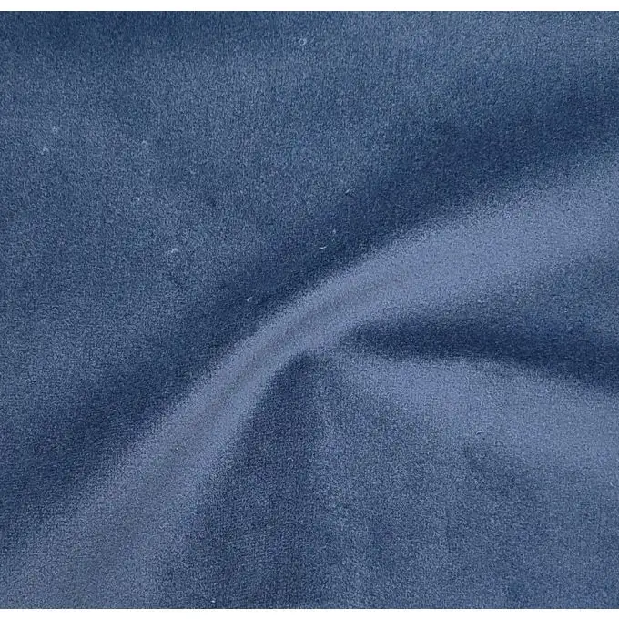 Velluto tinta unita effetto pelle di pesca blu navy