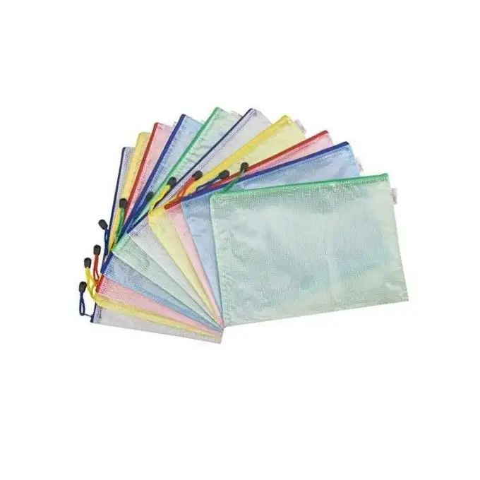 4 bustine trasparenti con zip tipo pouche 23x32cm