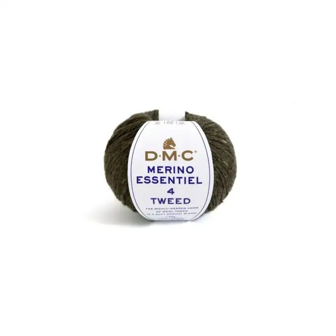 Gomitolo di filato per maglieria Merino Tweed verde scuro - DMC