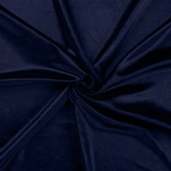 Velluto maglia poliestere tinta unita blu scuro