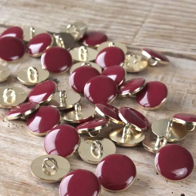 Set di 5 bottoni eleganti rosso mattone 15 mm