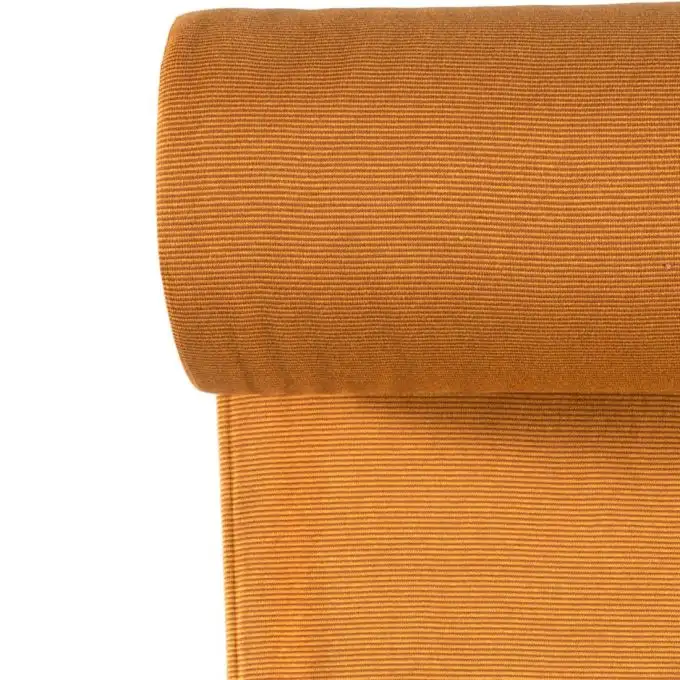 Bordo tubolare cotone mini righe senape