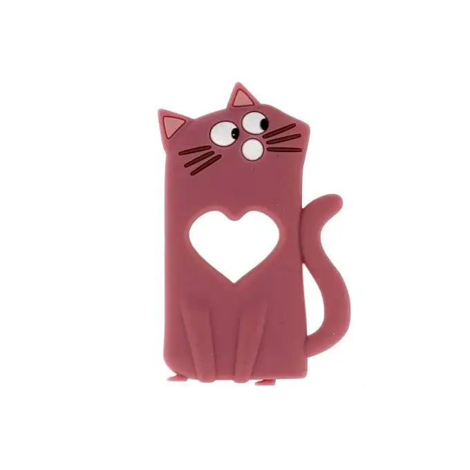 Anello da dentizione Bohin a forma di gatto rosa