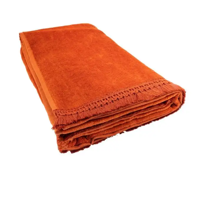 Asciugamano in velluto color mattone 70x140cm