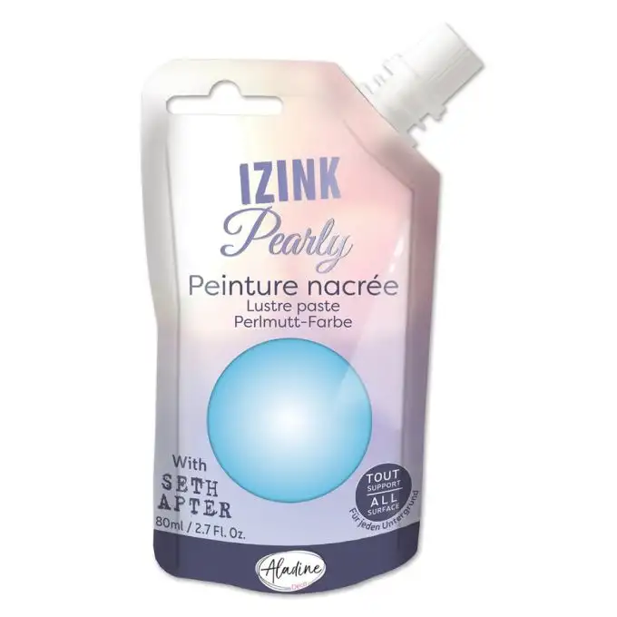 Vernice tessile 3D perlata Izink azzurro cielo 80 ml
