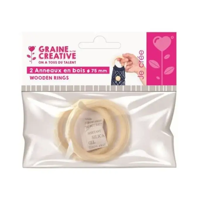 Set di 2 anelli in legno Ø 75 mm