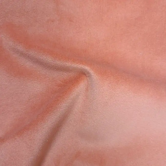 Velluto tessuto tocco pelle di pesca tinta unita rosa cipria