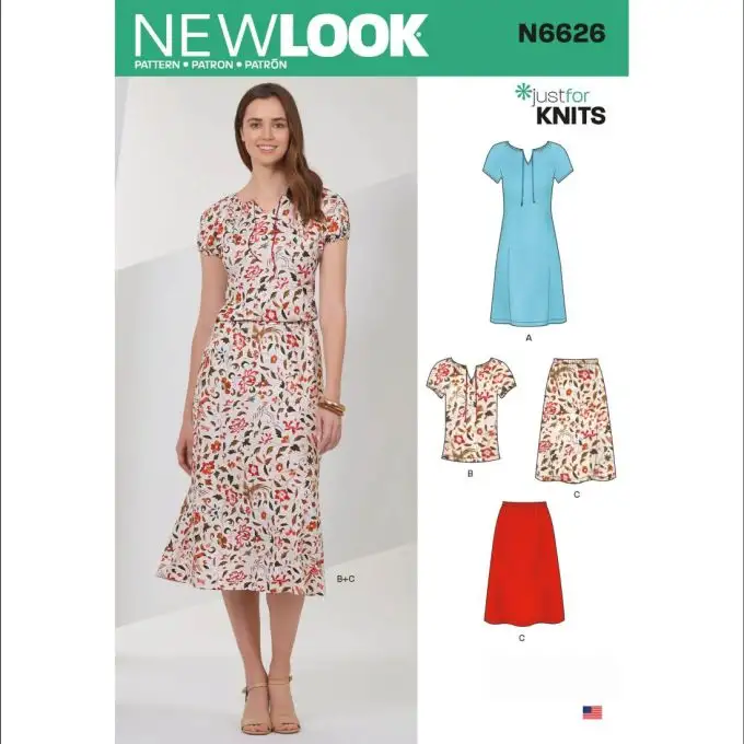 Modello new look 6626 - abito gonna top
