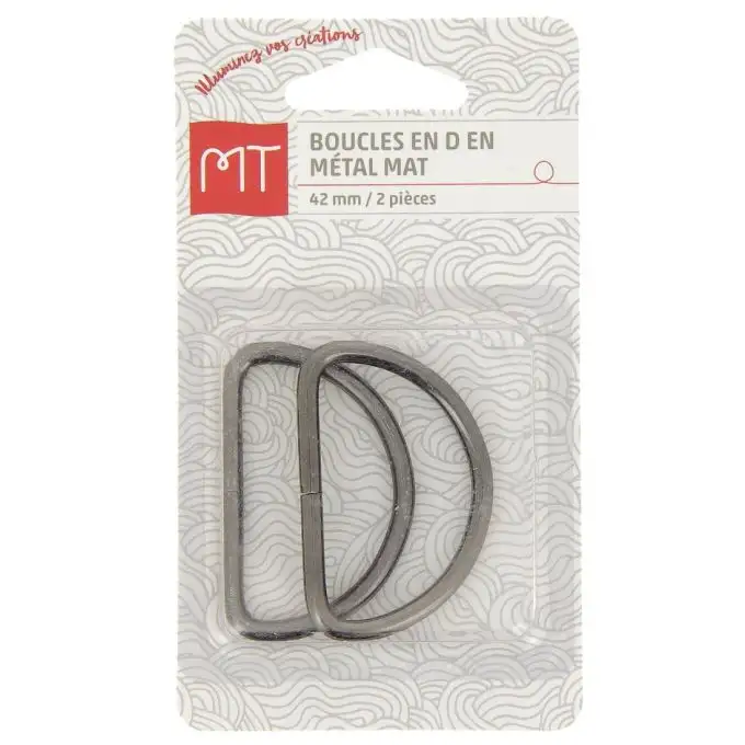 Anello semicircolare in metallo 40 mm 2 pezzi nichel opaco