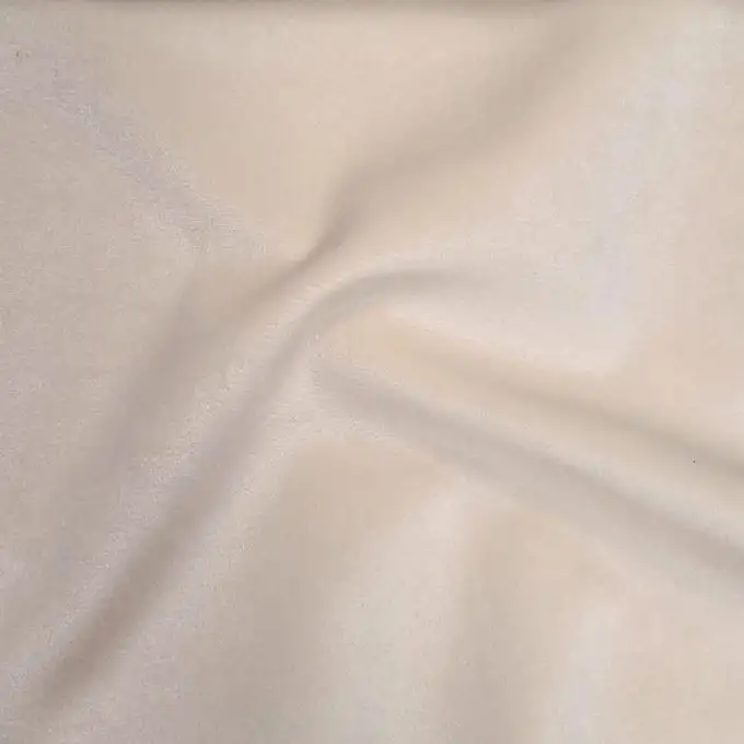 Velluto tessuto tocco pelle di pesca tinta unita avorio