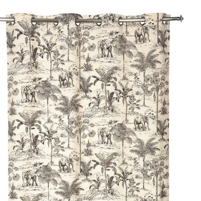 Tenda incisione giungla beige