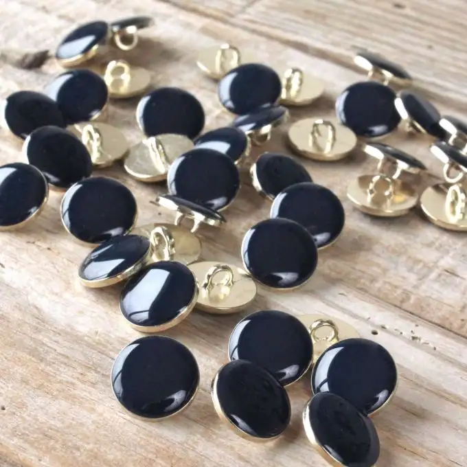 Lotto di 5 bottoni eleganti inchiostro 15 mm