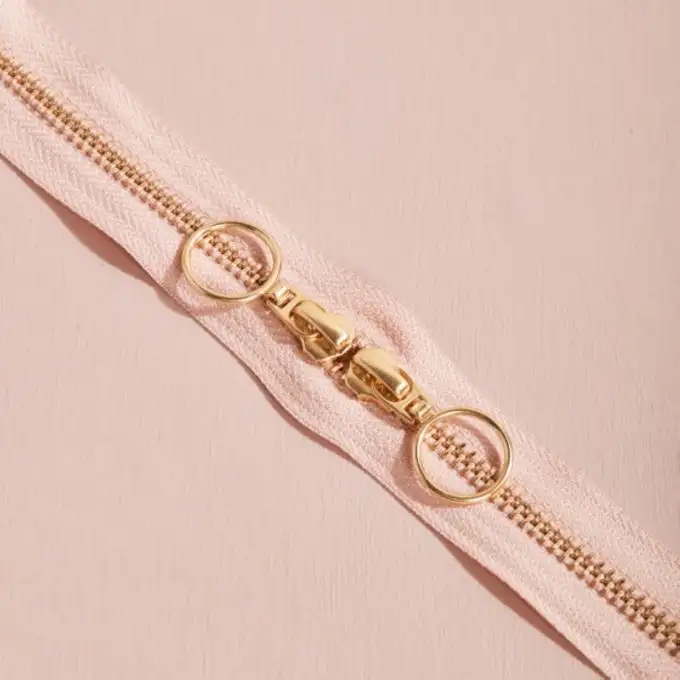 Zip doppio cursore oro 40 cm acero - Atelier Brunette