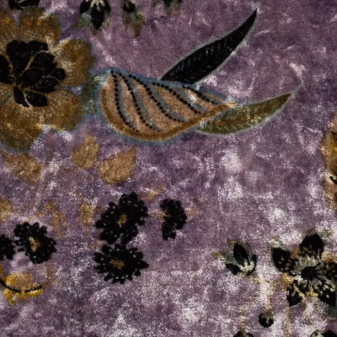 Velluto stampato floreale malva
